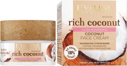 Крем для лица Eveline Рич коконат кокосовый мультифункциональный (мультипитательный) для сухой и чувствительной кожи 50 мл
