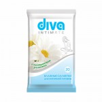 Салфетки влажные для интимной гигиены, Diva (Дива) 20 шт ромашка +Бонус 3+1