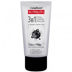 Гель-скраб-маска для лица Compliment Ноу проблем уголь актив от прыщей и черных точек 150 мл